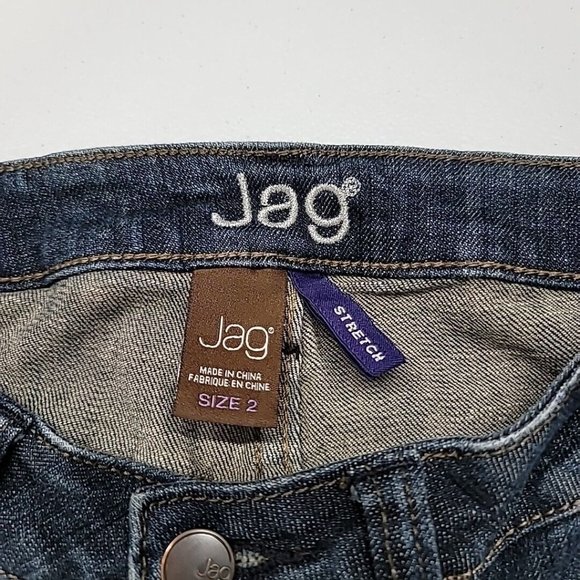 JAG Jeans Women's Size 2 Mid Rise Flare Leg Dark Wash Denim Wide Bell Bottoms - Picture 11 of 16